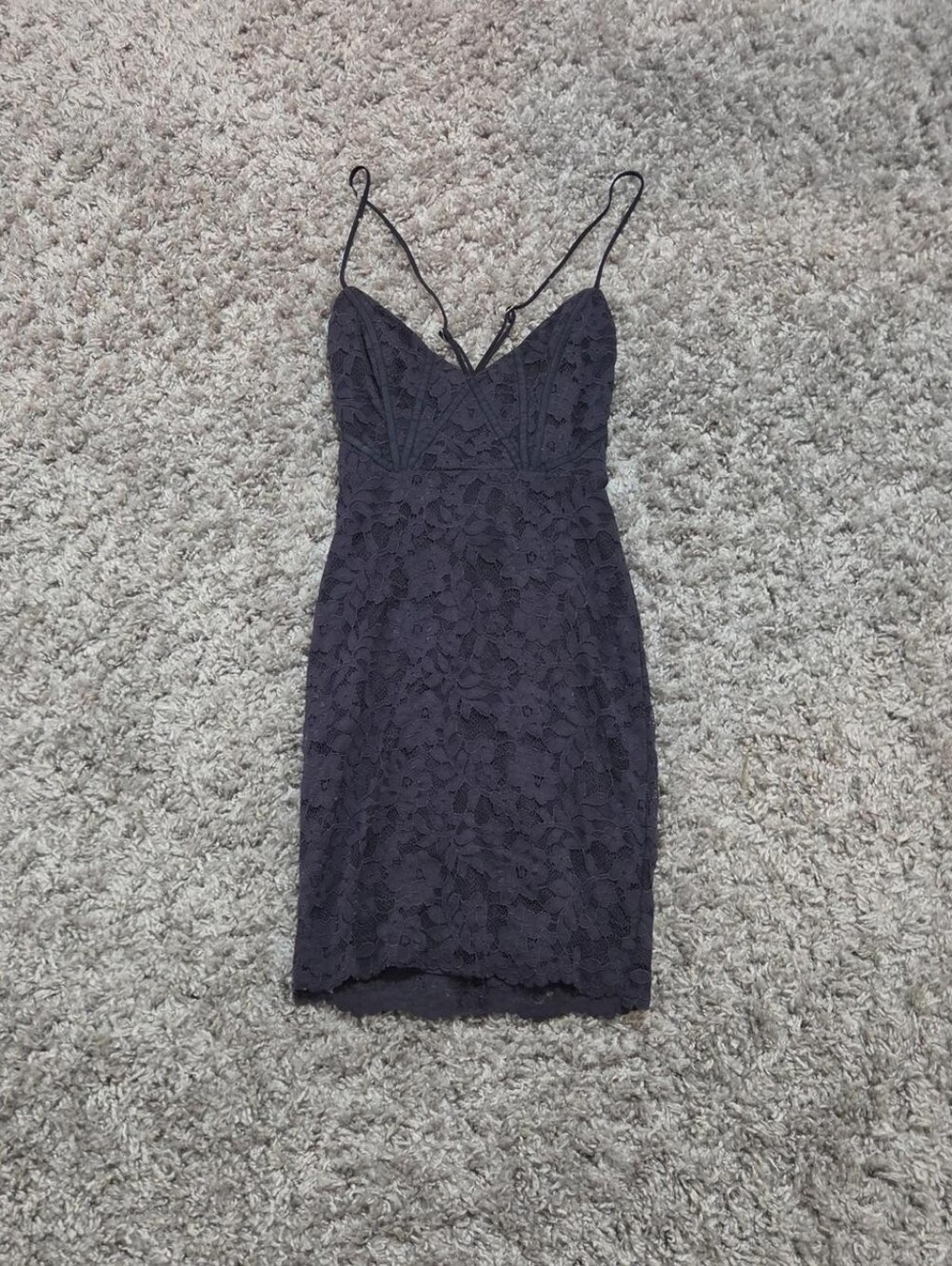 Angel Biba Dark Blue Corset Mini Dress